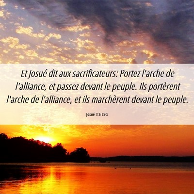 Picture 06 - Josué 3:6 LSG - Et Josué dit aux sacrificateurs: Portez l'arche - Bible Verse Picture