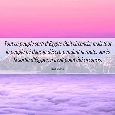 Picture 06 - Josué 5:5 LSG - Tout ce peuple sorti d'Egypte était circoncis; - Bible Verse Picture