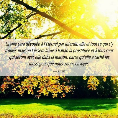 Picture 06 - Josué 6:17 LSG - La ville sera dévouée à l'Eternel par - Bible Verse Picture