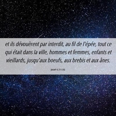 Picture 06 - Josué 6:21 LSG - et ils dévouèrent par interdit, au fil de - Bible Verse Picture