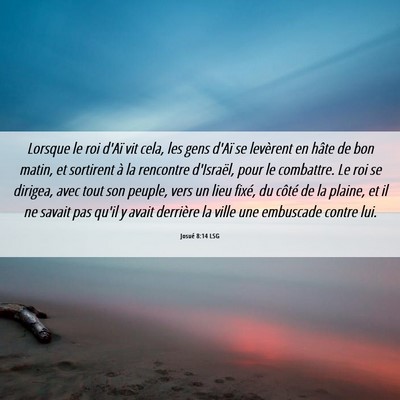 Picture 06 - Josué 8:14 LSG - Lorsque le roi d'Aï vit cela, les gens d'Aï se - Bible Verse Picture