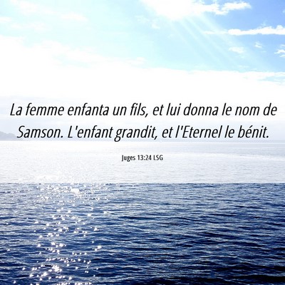 Picture 06 - Juges 13:24 LSG - La femme enfanta un fils, et lui donna le nom de - Bible Verse Picture