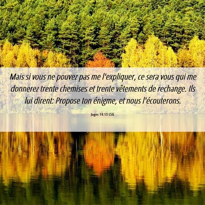 Picture 06 - Juges 14:13 LSG - Mais si vous ne pouvez pas me l'expliquer, ce - Bible Verse Picture