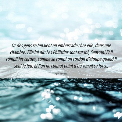 Picture 06 - Juges 16:9 LSG - Or des gens se tenaient en embuscade chez elle, - Bible Verse Picture