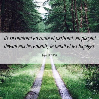 Picture 06 - Juges 18:21 LSG - Ils se remirent en route et partirent, en - Bible Verse Picture