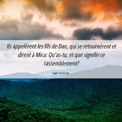 Picture 06 - Juges 18:23 LSG - Ils appelèrent les fils de Dan, qui se - Bible Verse Picture