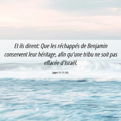 Picture 06 - Juges 21:17 LSG - Et ils dirent: Que les réchappés de Benjamin - Bible Verse Picture