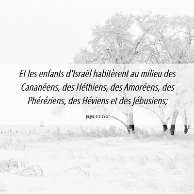 Picture 06 - Juges 3:5 LSG - Et les enfants d'Israël habitèrent au milieu - Bible Verse Picture