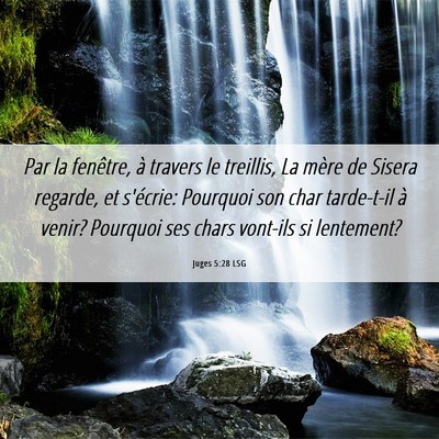 Picture 06 - Juges 5:28 LSG - Par la fenêtre, à travers le treillis, La mère - Bible Verse Picture