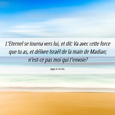 Picture 06 - Juges 6:14 LSG - L'Eternel se tourna vers lui, et dit: Va avec - Bible Verse Picture