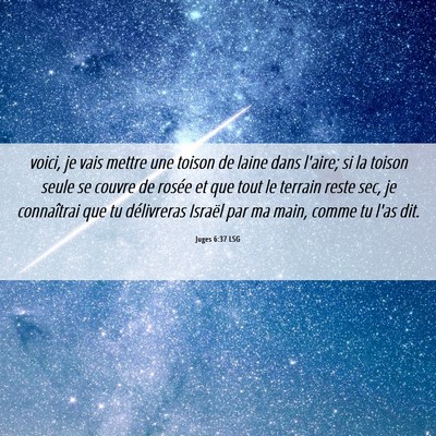 Picture 06 - Juges 6:37 LSG - voici, je vais mettre une toison de laine dans - Bible Verse Picture