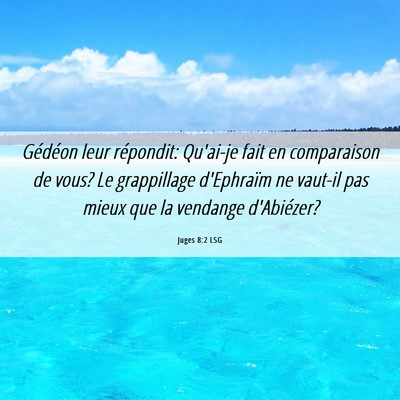 Picture 06 - Juges 8:2 LSG - Gédéon leur répondit: Qu'ai-je fait en - Bible Verse Picture