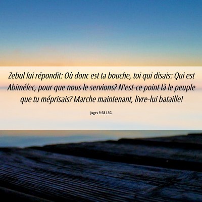 Picture 06 - Juges 9:38 LSG - Zebul lui répondit: Où donc est ta bouche, toi - Bible Verse Picture