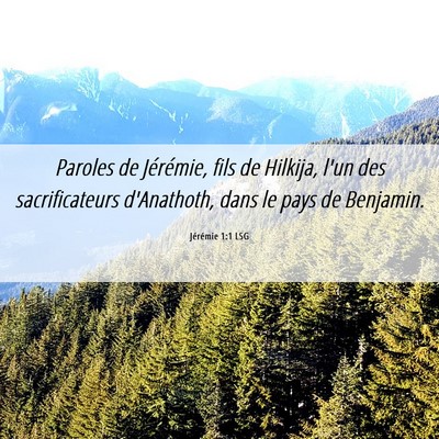 Picture 06 - Jérémie 1:1 LSG - Paroles de Jérémie, fils de Hilkija, l'un des - Bible Verse Picture