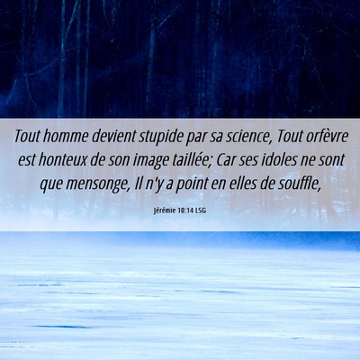 Picture 06 - Jérémie 10:14 LSG - Tout homme devient stupide par sa science, Tout - Bible Verse Picture
