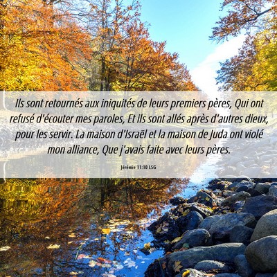 Picture 06 - Jérémie 11:10 LSG - Ils sont retournés aux iniquités de leurs - Bible Verse Picture