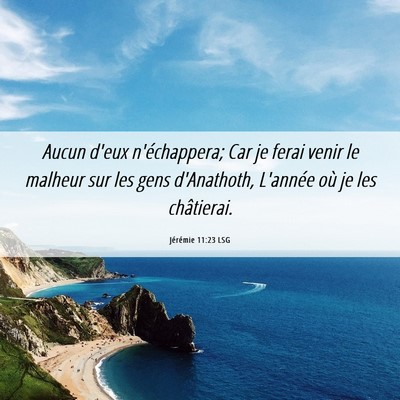 Picture 06 - Jérémie 11:23 LSG - Aucun d'eux n'échappera; Car je ferai venir le - Bible Verse Picture