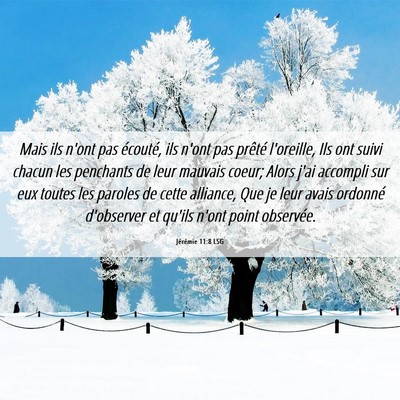 Picture 06 - Jérémie 11:8 LSG - Mais ils n'ont pas écouté, ils n'ont pas - Bible Verse Picture