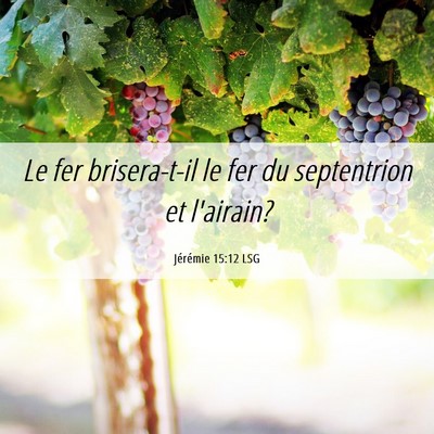 Picture 06 - Jérémie 15:12 LSG - Le fer brisera-t-il le fer du septentrion et - Bible Verse Picture