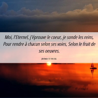 Picture 06 - Jérémie 17:10 LSG - Moi, l'Eternel, j'éprouve le coeur, je sonde les - Bible Verse Picture