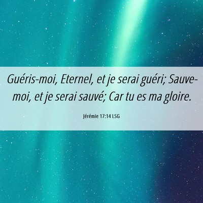 Picture 06 - Jérémie 17:14 LSG - Guéris-moi, Eternel, et je serai guéri; - Bible Verse Picture