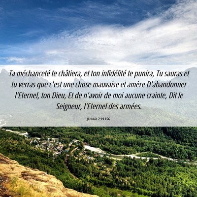 Picture 06 - Jérémie 2:19 LSG - Ta méchanceté te châtiera, et ton infidélité - Bible Verse Picture