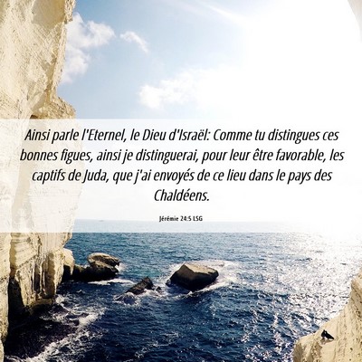 Picture 06 - Jérémie 24:5 LSG - Ainsi parle l'Eternel, le Dieu d'Israël: Comme - Bible Verse Picture
