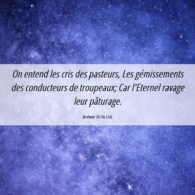 Picture 06 - Jérémie 25:36 LSG - On entend les cris des pasteurs, Les - Bible Verse Picture