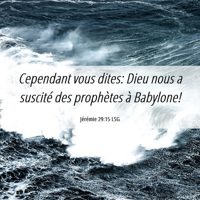 Picture 06 - Jérémie 29:15 LSG - Cependant vous dites: Dieu nous a suscité des - Bible Verse Picture