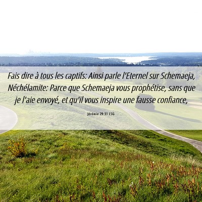 Picture 06 - Jérémie 29:31 LSG - Fais dire à tous les captifs: Ainsi parle - Bible Verse Picture