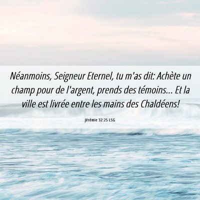 Picture 06 - Jérémie 32:25 LSG - Néanmoins, Seigneur Eternel, tu m'as dit: - Bible Verse Picture