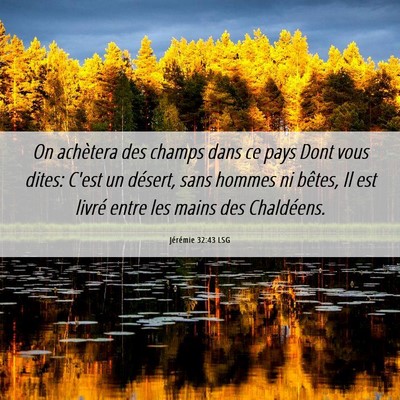 Picture 06 - Jérémie 32:43 LSG - On achètera des champs dans ce pays Dont vous - Bible Verse Picture