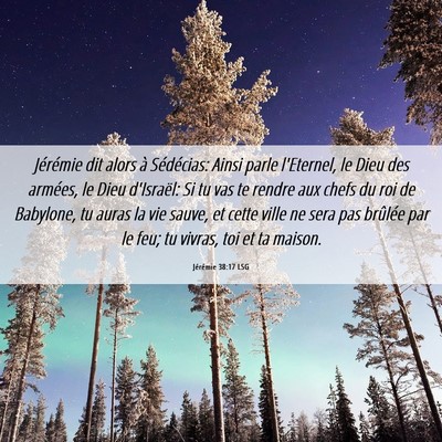 Picture 06 - Jérémie 38:17 LSG - Jérémie dit alors à Sédécias: Ainsi parle - Bible Verse Picture