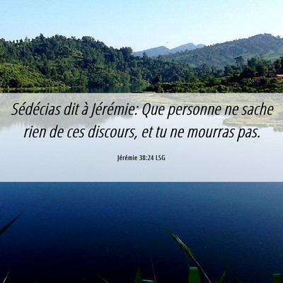 Picture 06 - Jérémie 38:24 LSG - Sédécias dit à Jérémie: Que personne ne - Bible Verse Picture