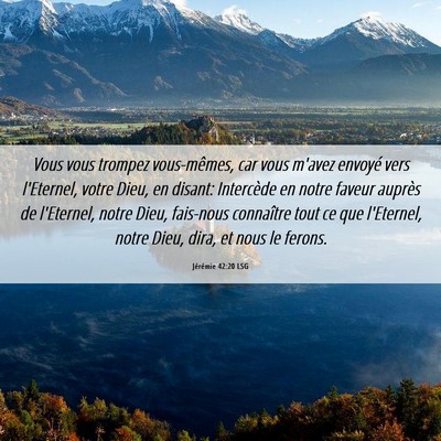 Picture 06 - Jérémie 42:20 LSG - Vous vous trompez vous-mêmes, car vous m'avez - Bible Verse Picture