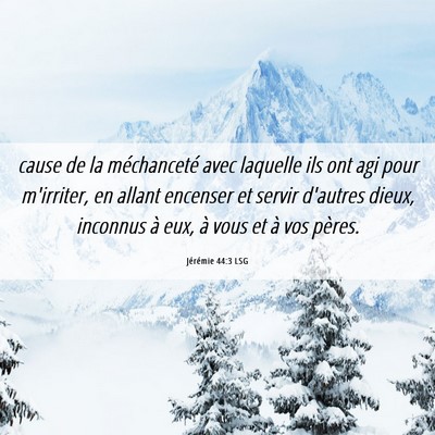 Picture 06 - Jérémie 44:3 LSG - cause de la méchanceté avec laquelle ils ont - Bible Verse Picture