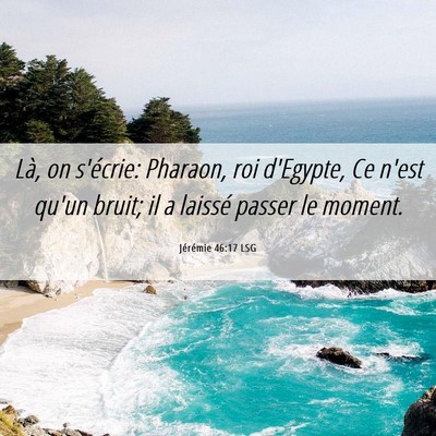 Picture 06 - Jérémie 46:17 LSG - Là, on s'écrie: Pharaon, roi d'Egypte, Ce n'est - Bible Verse Picture