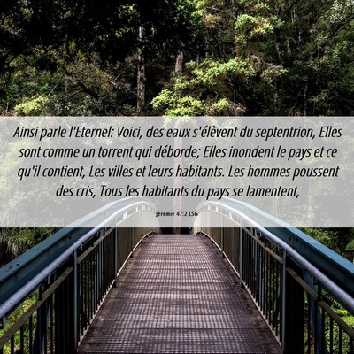 Picture 06 - Jérémie 47:2 LSG - Ainsi parle l'Eternel: Voici, des eaux - Bible Verse Picture