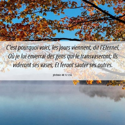 Picture 06 - Jérémie 48:12 LSG - C'est pourquoi voici, les jours viennent, dit - Bible Verse Picture