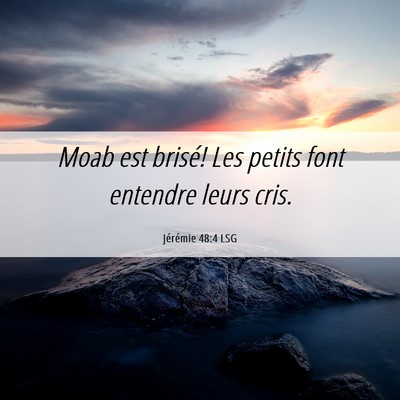 Picture 06 - Jérémie 48:4 LSG - Moab est brisé! Les petits font entendre leurs - Bible Verse Picture