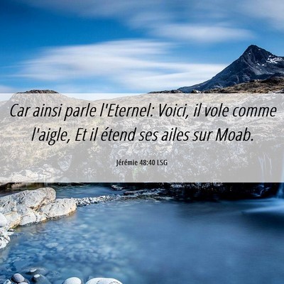 Picture 06 - Jérémie 48:40 LSG - Car ainsi parle l'Eternel: Voici, il vole comme - Bible Verse Picture