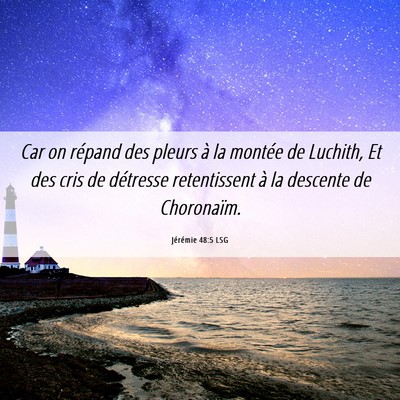 Picture 06 - Jérémie 48:5 LSG - Car on répand des pleurs à la montée de - Bible Verse Picture