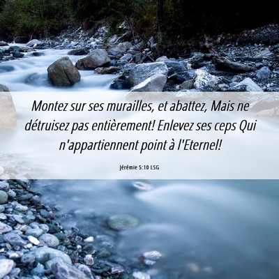Picture 06 - Jérémie 5:10 LSG - Montez sur ses murailles, et abattez, Mais ne - Bible Verse Picture