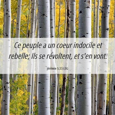 Picture 06 - Jérémie 5:23 LSG - Ce peuple a un coeur indocile et rebelle; Ils se - Bible Verse Picture