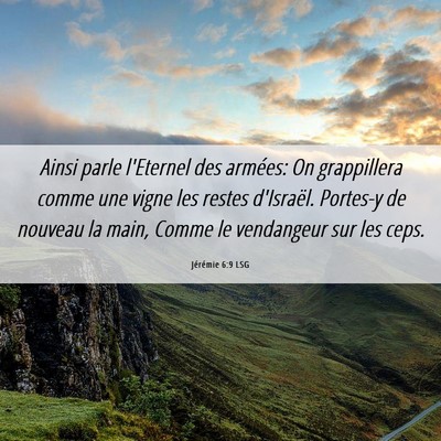 Picture 06 - Jérémie 6:9 LSG - Ainsi parle l'Eternel des armées: On grappillera - Bible Verse Picture