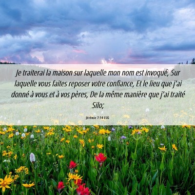 Picture 06 - Jérémie 7:14 LSG - Je traiterai la maison sur laquelle mon nom est - Bible Verse Picture