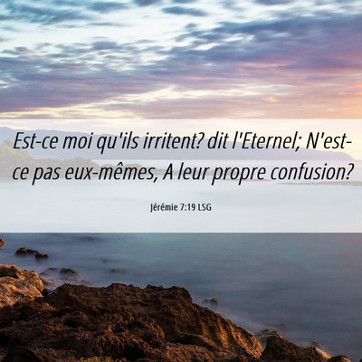 Picture 06 - Jérémie 7:19 LSG - Est-ce moi qu'ils irritent? dit l'Eternel; - Bible Verse Picture