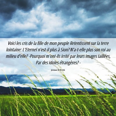 Picture 06 - Jérémie 8:19 LSG - Voici les cris de la fille de mon peuple - Bible Verse Picture
