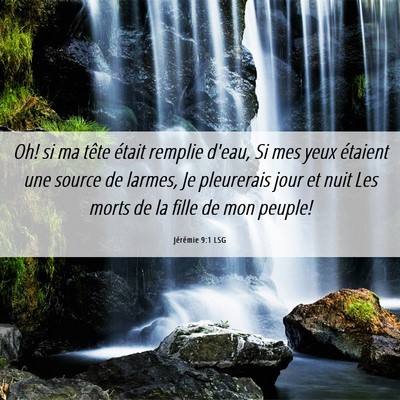 Picture 06 - Jérémie 9:1 LSG - Oh! si ma tête était remplie d'eau, Si mes yeux - Bible Verse Picture
