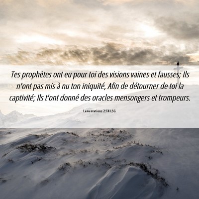 Picture 06 - Lamentations 2:14 LSG - Tes prophètes ont eu pour toi des visions vaines - Bible Verse Picture